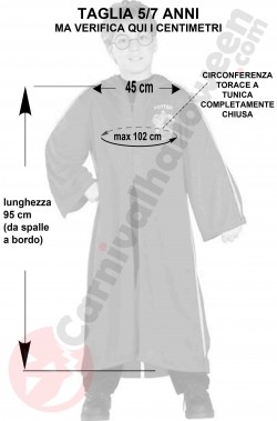 Misure costume di carnevale di Harry Potter Quiddich taglia 5 7 anni