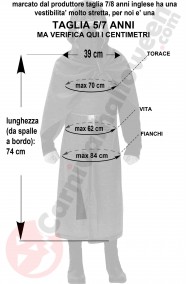 Misure del costume di Carnevale di Kylo Ren di Star Wars lato oscuro taglia 5 7 anni