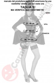 Misure costume Halloween da vampira draculia taglia S