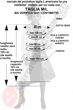 Misure costume di Crudelia Demon taglia ML