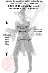 Misure costume da strega bellissimo rosso e nero taglia M L