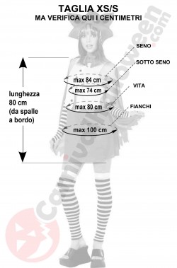 Misure costume Manga di Cappuccetto Rosso taglia XS S