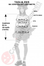Misure costume Manga di Cappuccetto Rosso taglia XS S