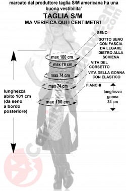 Misure costume da piratessa taglia SM