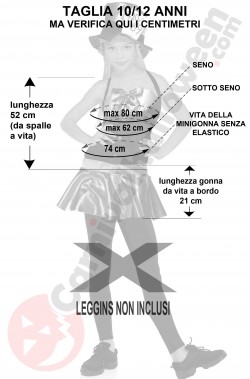 Misure Costume Cappellaio Matto Bambina Verde taglia 10 12 anni