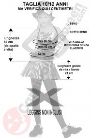 Misure Costume Cappellaio Matto Bambina Verde taglia 10 12 anni
