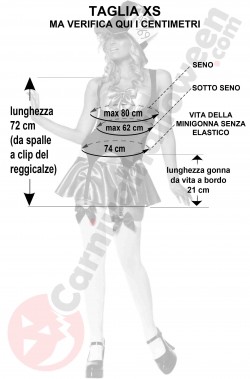 Misure Costume Cappellaia Matta donna taglia XS