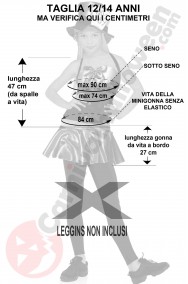 Misure Costume Cappellaio Matto Bambina Verde taglia 12 14 anni