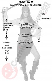 Misure del costume da piratessa gonna lunga taglia M