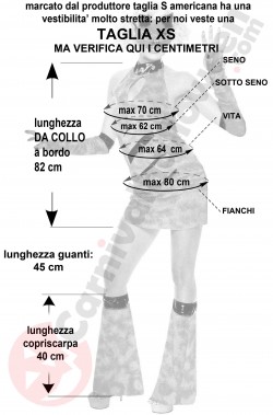 Misure costume di Stregatto da donna di Alice taglia XS