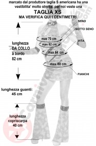 Misure costume di Stregatto da donna di Alice taglia XS