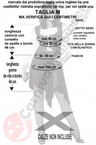 Misure Costume Da Piratessa Donna zingara taglia M