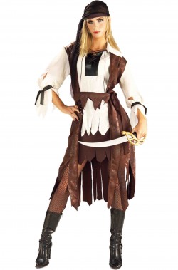Misure del costume da piratessa marrone e bianca