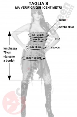 Misure del Costume Da Piratessa donna selvaggia marrone taglia S
