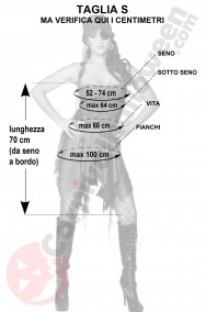 Misure del Costume Da Piratessa donna selvaggia marrone taglia S