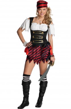 Costume da Piratessa donna con pizzo e alamari