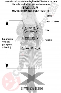 Misure del Costume Da Piratessa donna di cotone taglia M