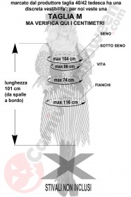 Misure del Costume Da Piratessa donna di cotone taglia M