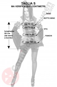 Misure costume regina di cuori infranti sexy taglia S