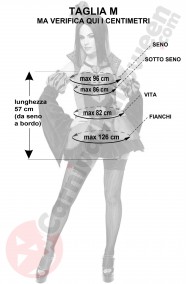 Misure costume regina di cuori infranti sexy taglia M