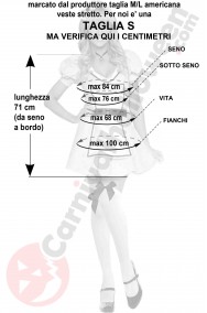 Misure del costume di Alice nel Paese delle Meraviglie di cotone taglia S