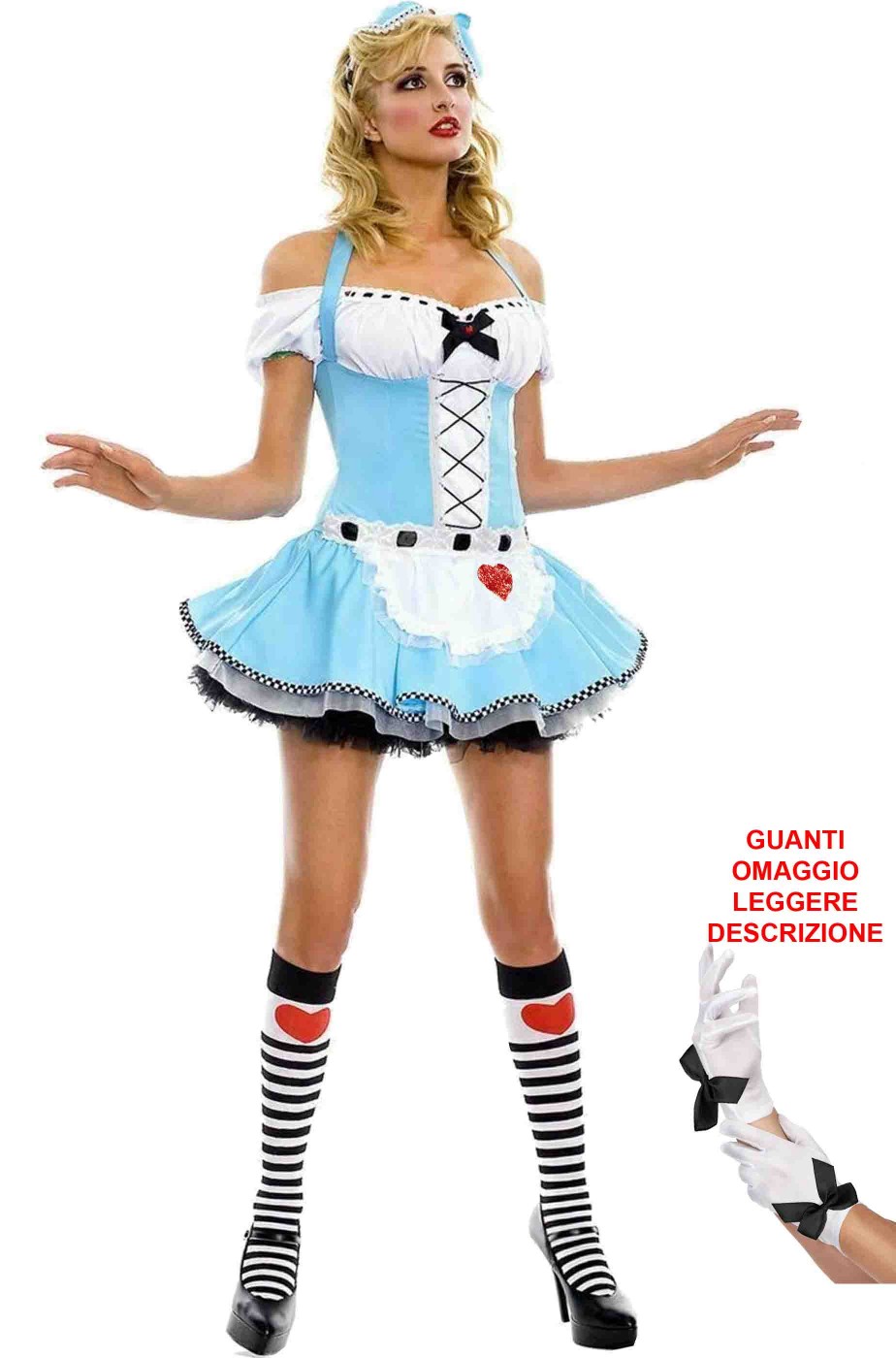 Costume Alice nel paese delle meraviglie adulta con cuore