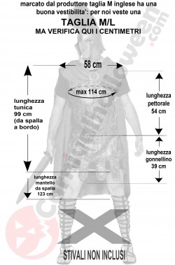 Misure Costume da Antico Romano legionario taglia ML