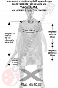 Misure costume da gladiatore adulto taglia M L