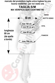 Misure costume da angelo bianco da donna taglia S M