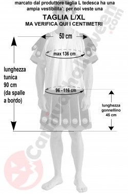 Misure Costume da Antico Romano uomo taglia grande