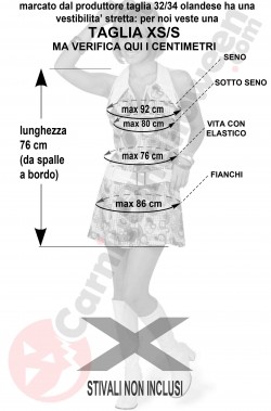 Misure Costume anni 70 donna disco lady corto Mamma Mia taglia XS S