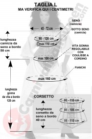 Misure costume da Piratessa Gitana taglia L
