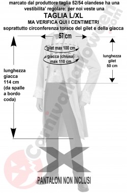 Misure da costume 800 uomo da nobile vittoriano