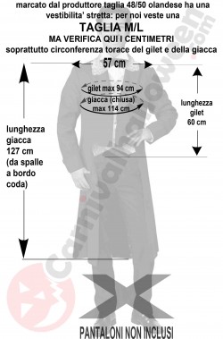 Misure costume 800 uomo dandy taglia M L