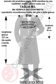 Misure costume 800 uomo dandy taglia M L