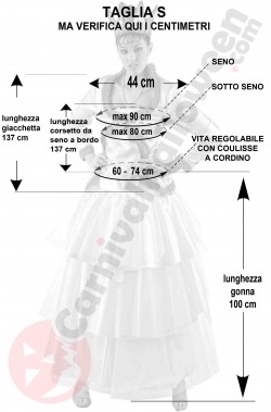 Misure del costume da Regina Bianca Alice in Wonderland Top Quality