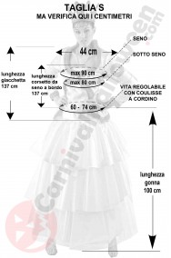 Misure del costume da Regina Bianca Alice in Wonderland Top Quality