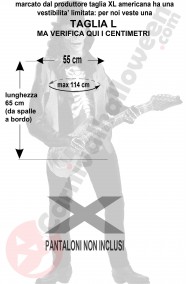 Misure costume Halloween da rocker scheletro zombie