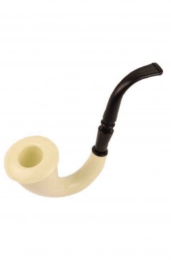 Pipa giocattolo bianca e nera ricurva da detective Sherlock Holmes