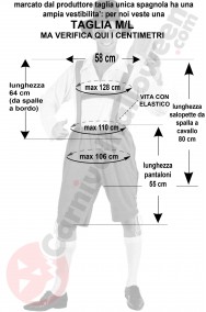 Misure costume da tirolese uomo economico completo taglia M L