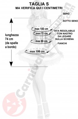 Misure costume Da Tirolese donna Heidi taglia S