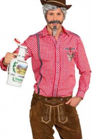 Camicia a quadretti rossi e bianchi tirolese cowboy taglialegna