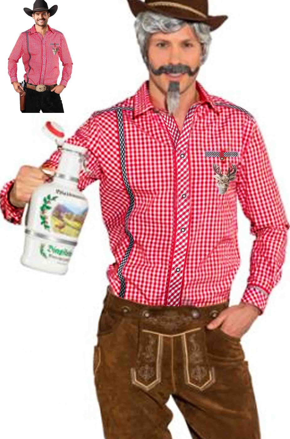 Camicia da uomo cowboy o tirolese