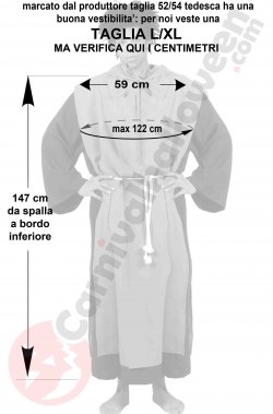 Misure costume da frate saio medievale taglia L XL