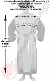 Misure costume da frate saio medievale taglia M L