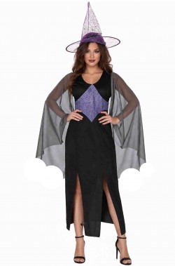 Costume Da Strega lungo con doppio spacco dama dei ragni