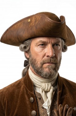 Cappello da pirata marrone cavaliere del 700 di qualita' superiore