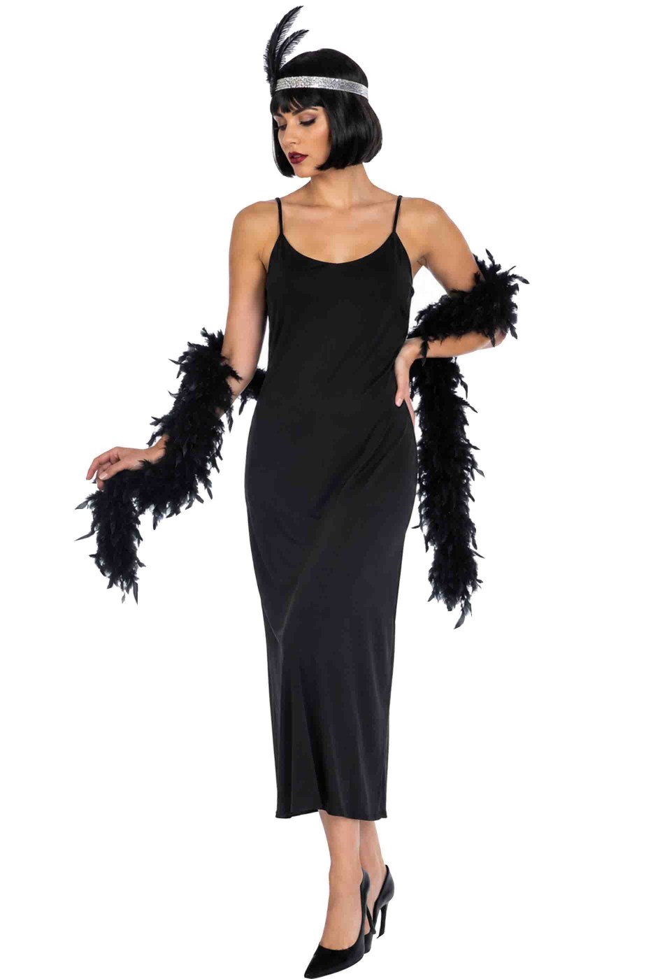 abito nero anni 20 donna gatsby