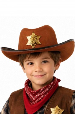 Cappello da cowboy bambino con stella da sceriffo