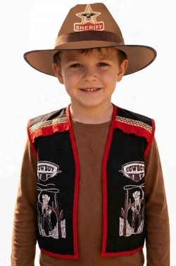 Costume di Carnevale bambino Cowboy cappello e gilet
